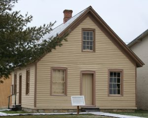 Stovewood house at 118 North Mill Street, Decorah, Iowa, in the open air division of the Vesterheim Norwegian-American Museum